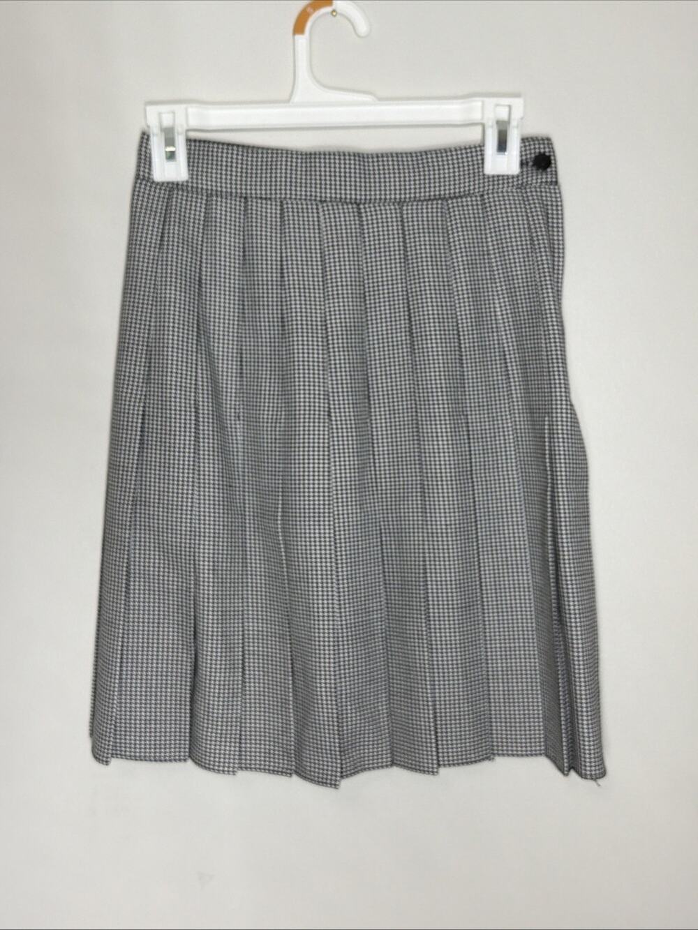 VTG 35th & 10th Pleated Skirt 5 Black White Houndstooth Preppy Academia Classic